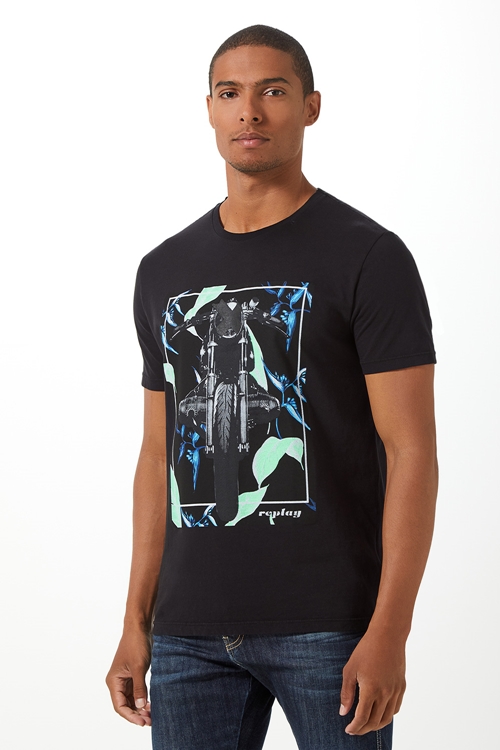 T-SHIRT MASCULINA M/C GOLA CARECA