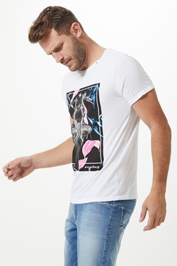 T-SHIRT MASCULINA M/C GOLA CARECA