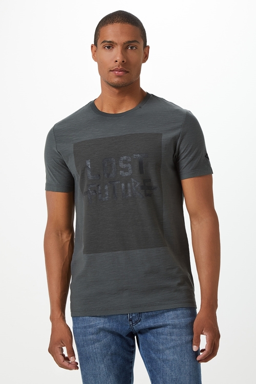 T-SHIRT MASCULINA M/C GOLA CARECA