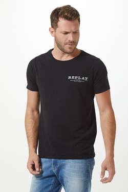 T-SHIRT MASCULINA M/C GOLA CARECA