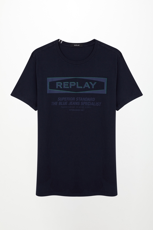T-SHIRT MASCULINA M/C GOLA CARECA