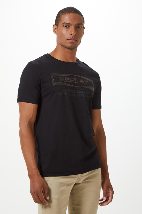 T-SHIRT MASCULINA M/C GOLA CARECA