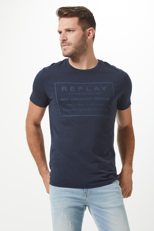 T-SHIRT MASCULINA M/C GOLA CARECA