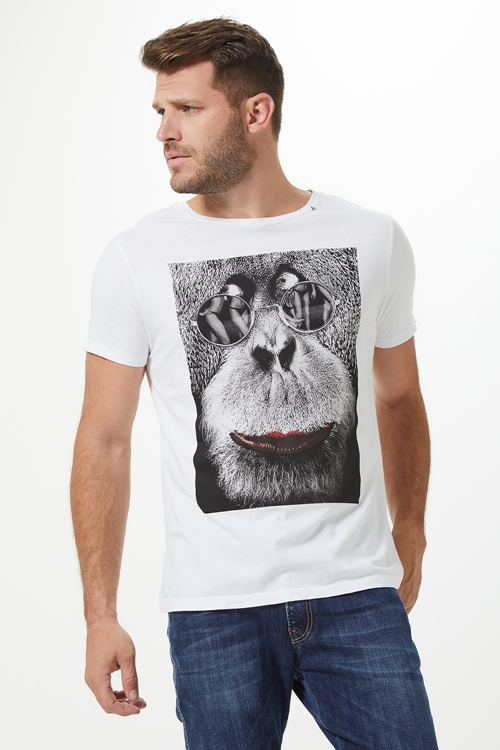 T-SHIRT MASCULINA GOLA CARECA