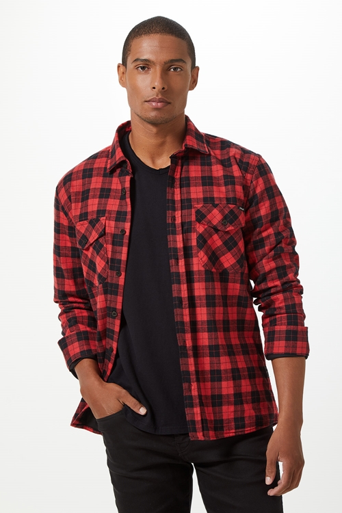 OVERSHIRT XADREZ VERM E PRETO