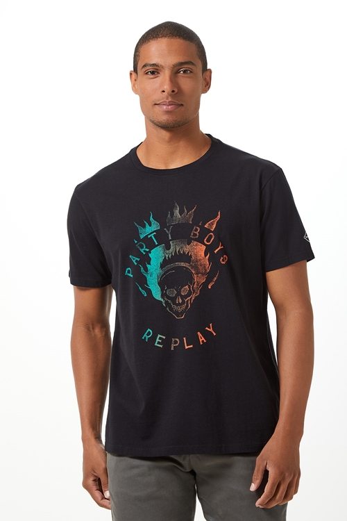 T-SHIRT MASCULINA GOLA CARECA