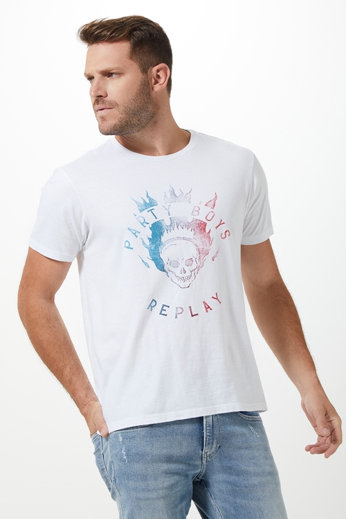 T-SHIRT MASCULINA GOLA CARECA